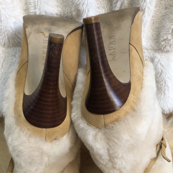 Ralph Lauren Berit camel suede and natural shearling boots size 7.5 - Picture 4 of 8